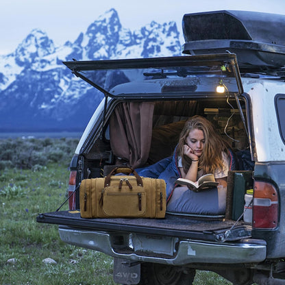 Felipe Varela Duffle Bag for Men, Expandable Canvas Duffel Bag for Travel, Mens Carry On Luggage Bags Traveling Weekender Gym Overnight Bags for Airplanes, Coffee