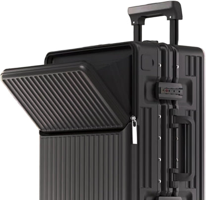 Zipperless Luggage, Polycarbonate Aluminum Hard Shell, Expandable Carry-On Suitcase with Spinner Wheels, Hard Shell Suitcase, 26 Inch Cabin