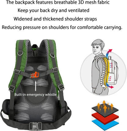 35L Hiking Backpack, Camping Backpack for Adventures, Green