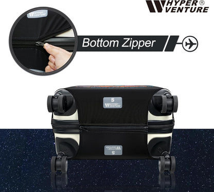 HYPER VENTURE Washable Luggage Cover - Fashion Suitcase Protector Fits 18-22 Inch Luggage (Road Adventure, S)