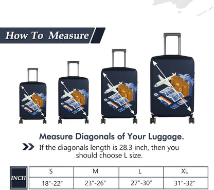 HYPER VENTURE Washable Luggage Cover - Fashion Suitcase Protector Fits 18-22 Inch Luggage (Journey, S)