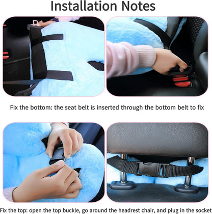 Travel Pillow Car Pillow Kid Car Sleeping The Sleeping Aid for Adults and Kids on Road Trips Kids Travel Pillow Colorful Pink
