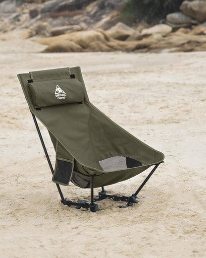 OneTigris Dragonhide Oversized Camping Chair with Pillow Design, Comfortable Widened Seat Folding, 275 lbs Capacity