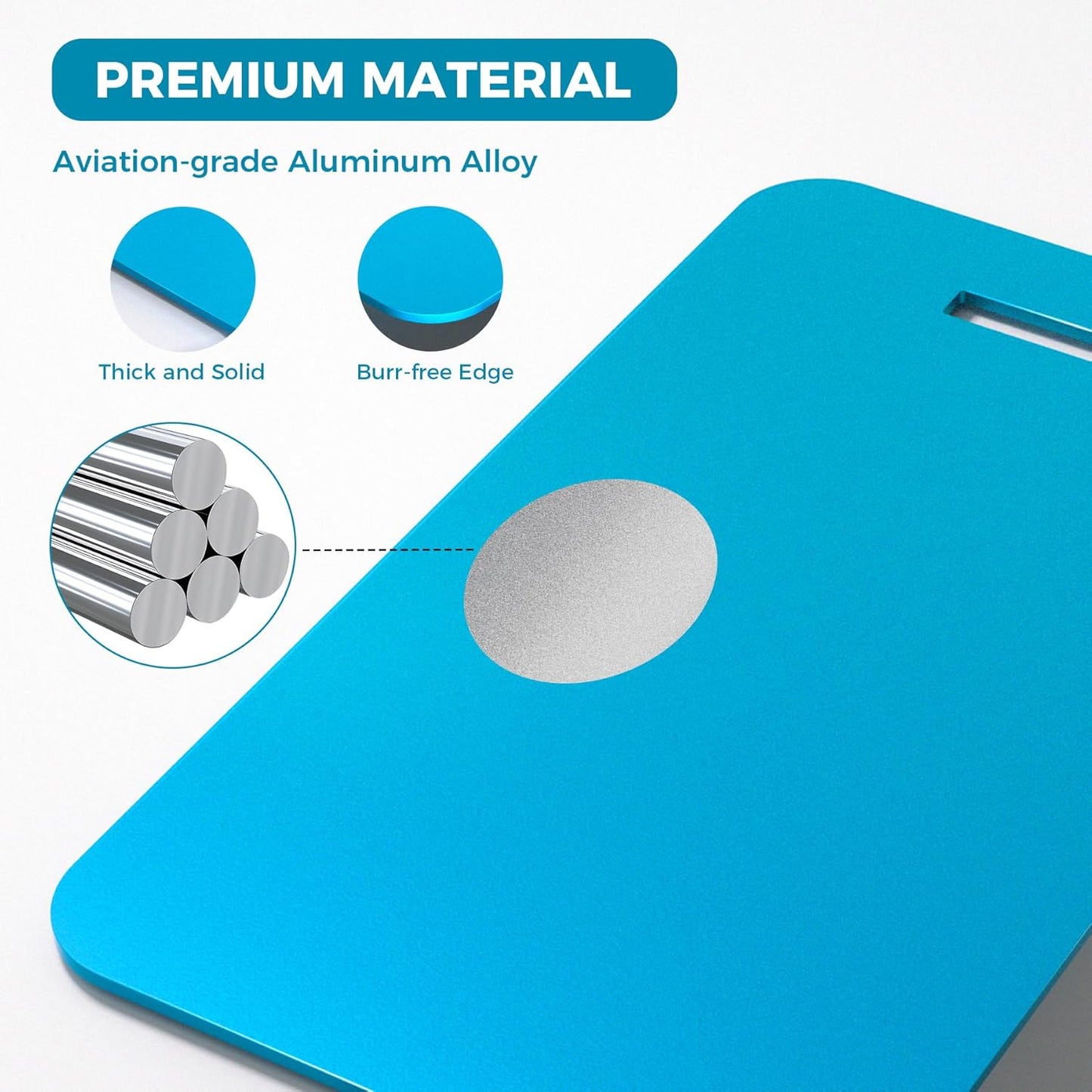 Personalized Luggage Tags, Custom Luggage Tags 4 Pack TSA Approved Double Sided Laser Engraving, Metal Luggage Tag for Suitcases with Stainless Loops, Name Tag for Bags, Backpacks (Lake Blue)