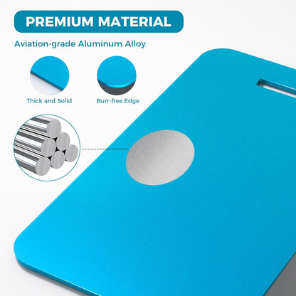 Personalized Luggage Tags, Custom Luggage Tags 4 Pack TSA Approved Double Sided Laser Engraving, Metal Luggage Tag for Suitcases with Stainless Loops, Name Tag for Bags, Backpacks (Lake Blue)