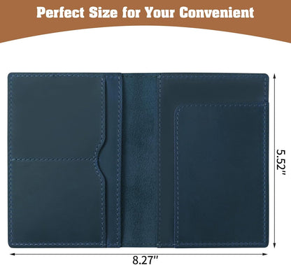 Jack&Chris Leather Passport Holder, Handmade Passport cover, Travel Wallet Cover Case for Men and Women, Leather Travel Documents Organizer Protector, JC107