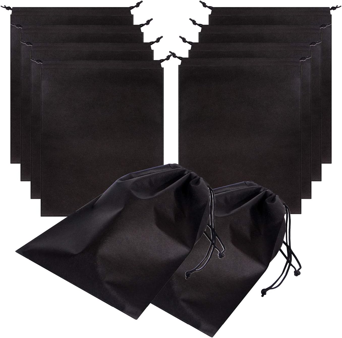 Set of 10 Jumbo Shoe Bags for Travel Non-Woven with Rope for Men and Women Large Shoes Pouch Storage Packing Organizers