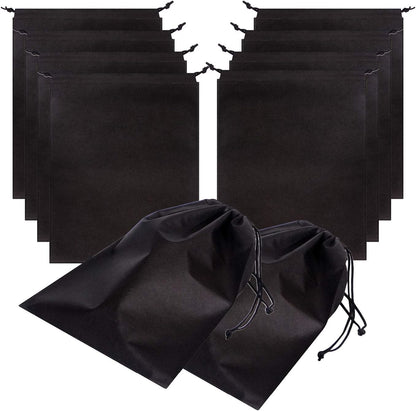 Set of 10 Jumbo Shoe Bags for Travel Non-Woven with Rope for Men and Women Large Shoes Pouch Storage Packing Organizers