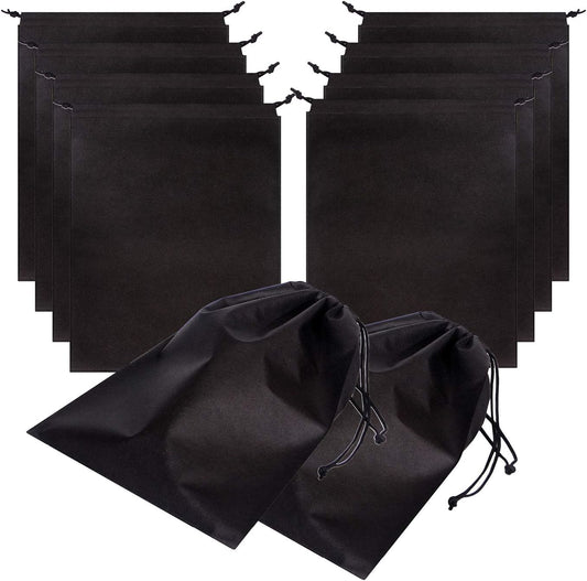 Set of 10 Jumbo Shoe Bags for Travel Non-Woven with Rope for Men and Women Large Shoes Pouch Storage Packing Organizers