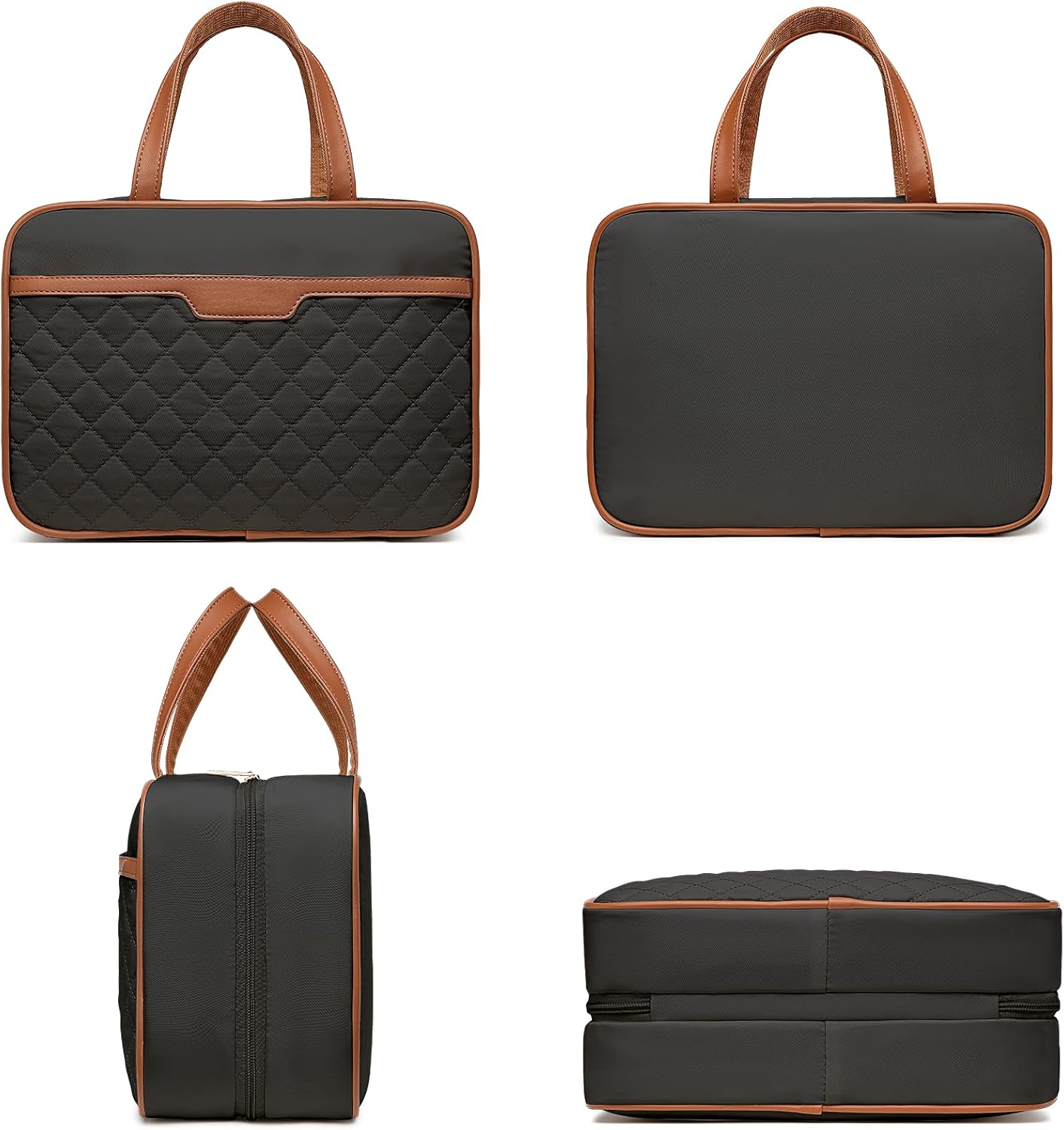 Travel Toiletry Organizer - Hanging Toiletry Bag for Full-sized Toiletries, Portable Water-resistant with Hanging Hook and 4 Compartments for Travel Essentials and Cosmetics