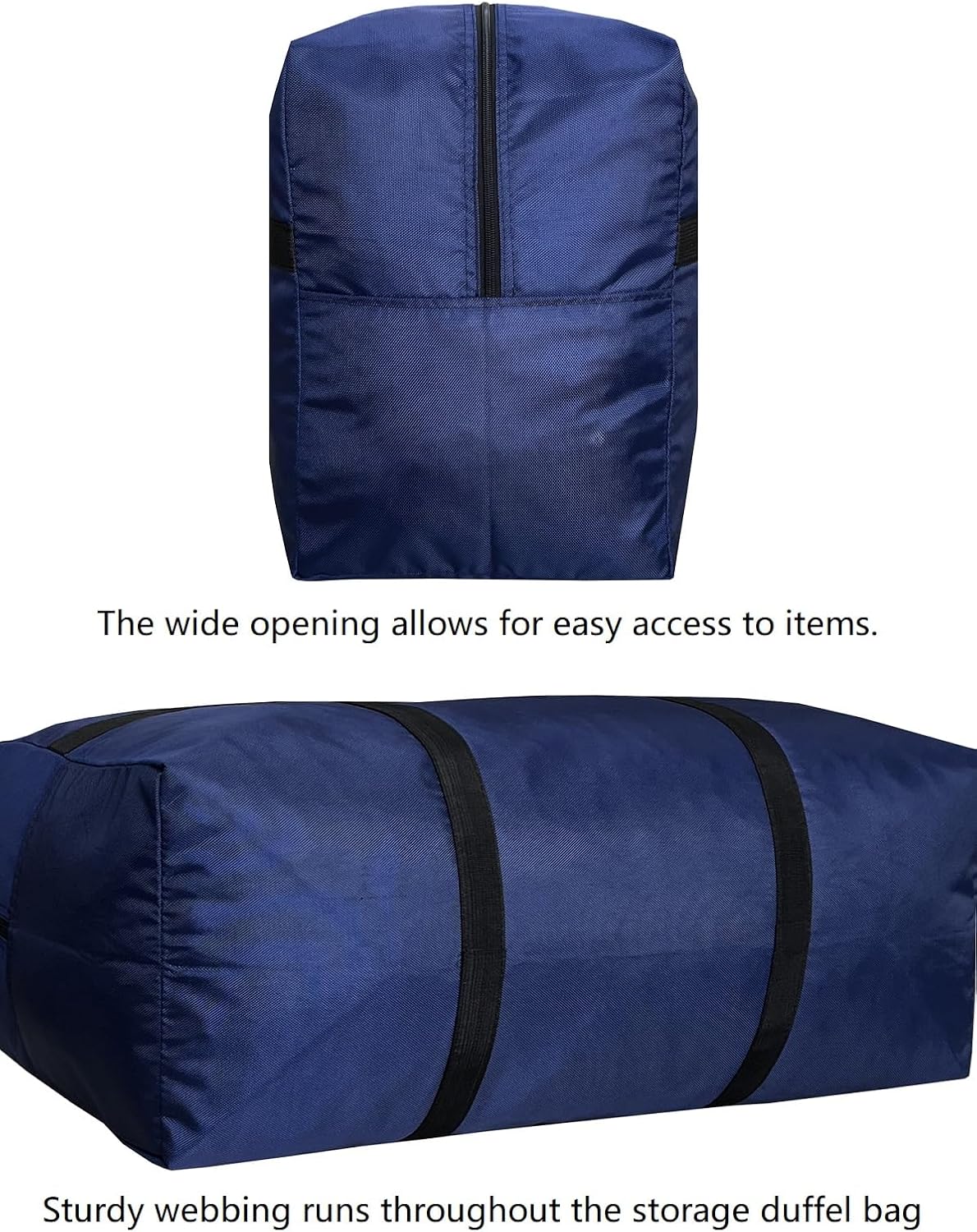 Extra Large Storage Duffle Bag with Zippers and Handles, Big Foldable Duffle Bag for Travel