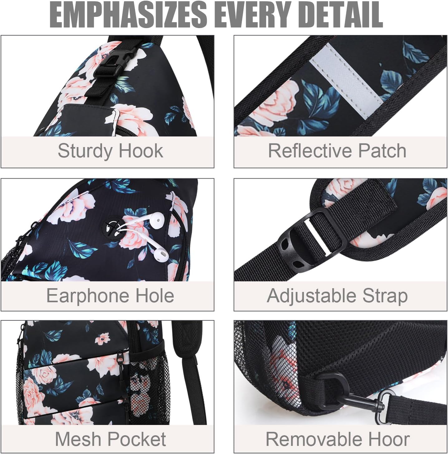 Crossbody Bags for Women Men Trendy Sling Bag Bakpack Casual Chest Bag with Convertible Shoulder Strap