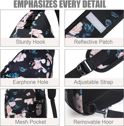 Crossbody Bags for Women Men Trendy Sling Bag Bakpack Casual Chest Bag with Convertible Shoulder Strap