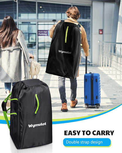 Large Stroller Bag for Airplane, Waterproof Stroller Travel Bag, Gate Check Stroller Bag for Single/Double Stroller Travel Bag with Handle and Drawstring Closure Stroller Cover (Black)