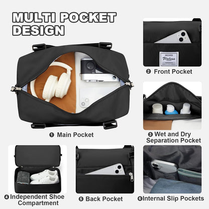 Travel Duffel Bag, Sports Tote Gym Bag, Shoulder Weekender Overnight Bag for Women