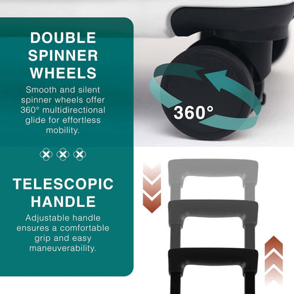 24 Inch Luggage with Spinner Wheels, Hard Shell Suitcase with TSA Locks for Luggage, Travel Large Suitcase, Expandable Hard Shell Suitcases, White