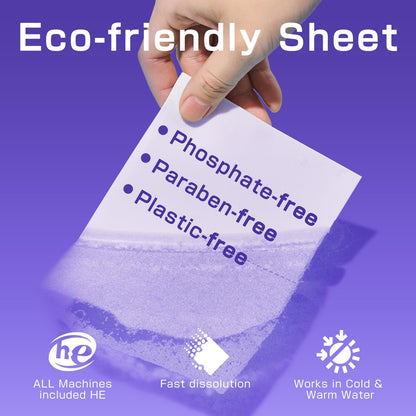 Soulink Laundry Detergent Sheets, 480 Loads (2 Pack), Eco-Friendly, Plant-Based, Hypoallergenic, No Plastic Jug, Lavender Scent