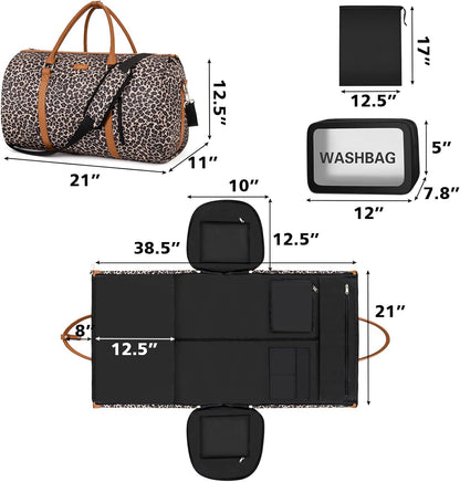 Garment Bag for Travel Convertible Carry On Garment Bag Large Travel Duffel Bags for Women 2 in 1 Hanging Suitcase Suit Travel Bags for Women & Men 3pcs Set