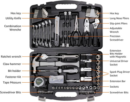 AmazonBasics 131-Piece General Household Hand Tool Set