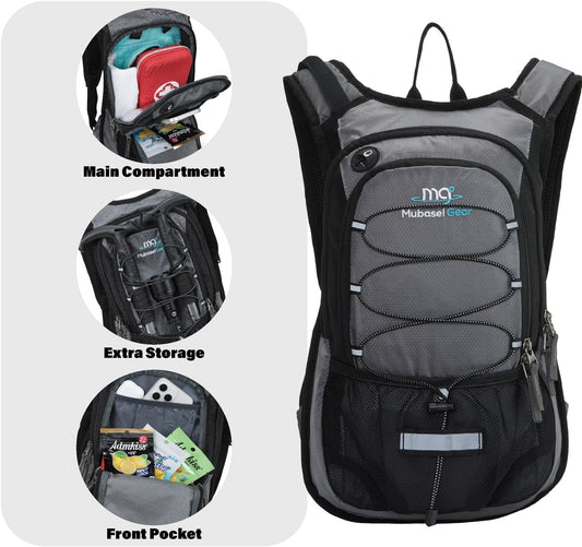 15L Insulated Hydration Backpack Pack with 2L Water Bladder Lightweight Hiking Backpack Bag for Women Men Daypack for Hiking Running Festival Camping Biking