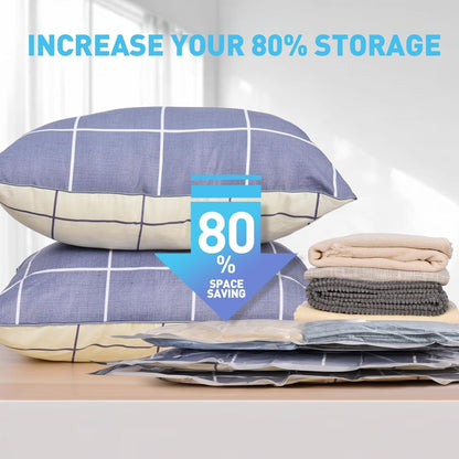 25 Pack Vacuum Storage Bags, Vacuum Sealed Storage Bags (3Jumbo/4Large/6Medium/6Small/6Roll), Space Saver Bag for Clothes, Blanket, Duvets, Pillows, Bedding,Comforters, Travel (Air Pump Not Included)