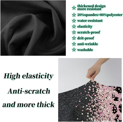 Luggage Cover + Tag, Pink Leopards Travel Suitcase Cover for 22-24 inch Luggage (M) with Concealed Zipper, Washable Elastic Cloth, Dustproof, Anti-Scratch