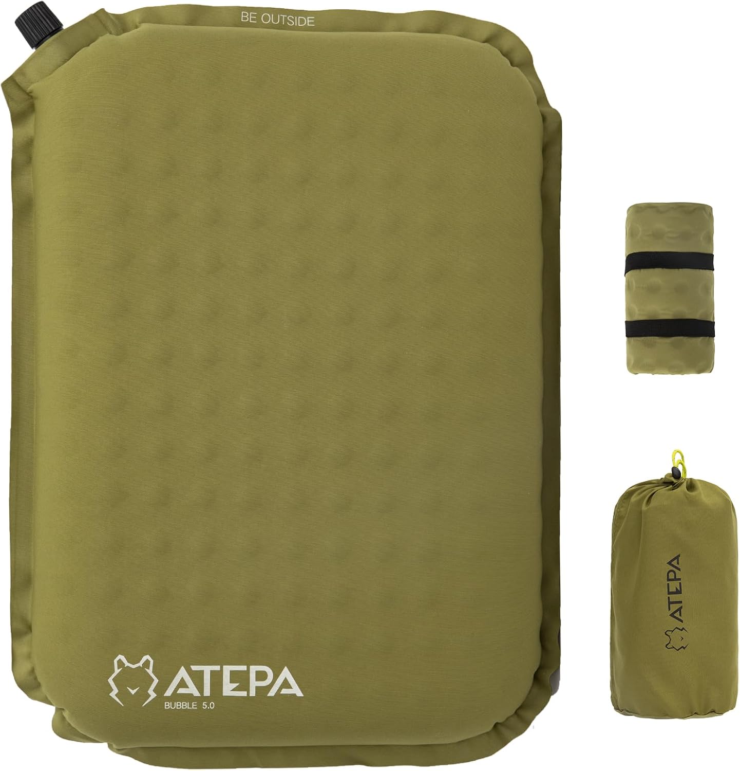 ATEPA Inflatable Stadium Seat Cushion, Self-Inflating Memory Foam Stadium Seats Bleacher Seat Chair Cushion Pad for Airplane Travel Backpacking Sports Events