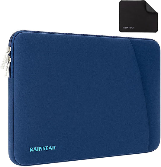 RAINYEAR Laptop Sleeve Case with Front Pocket, 13.3 Inch Protective Portable Case Briefcase Laptop Bag Cover Compatible with MacBook Air/Pro 13-13.3 inch, MacBook Pro/Max 14 inch, Navy Blue
