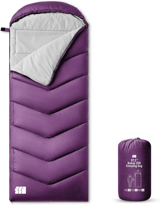 Sleeping Bags for Adults Cold Weather,Portable, Waterproof,Lightweight Camping Sleeping Bag for Tall Girls Boys with Compression Sack for Warm Camping, Hiking, Outdoor & Indoor