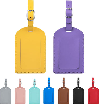 Luggage Tags for Suitcase Travel Bag Labels Privacy Protection Luggage Tag for Baggage PVC Baggage ID Label Tags Yellow+Purple
