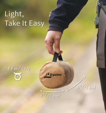 Travel Blanket Lightweight and Breathable, 67 x 48 in Soft Airplane Flight Blanket for Travelers, Foldable Camping Sheet with Stuff Sack for Train, Camp, backapcking, office, home(Creamy Brown)