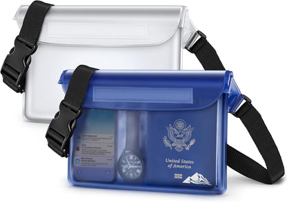 HEETA Waterproof Fanny Pack, Waterproof Pouch Dry Bag 2/3/4 Pack for Phone Passport Purse, Adjustable Waist Strap for Swimming Kayaking Boating Paddle Board Accessories Cruise Beach Camping Essentials