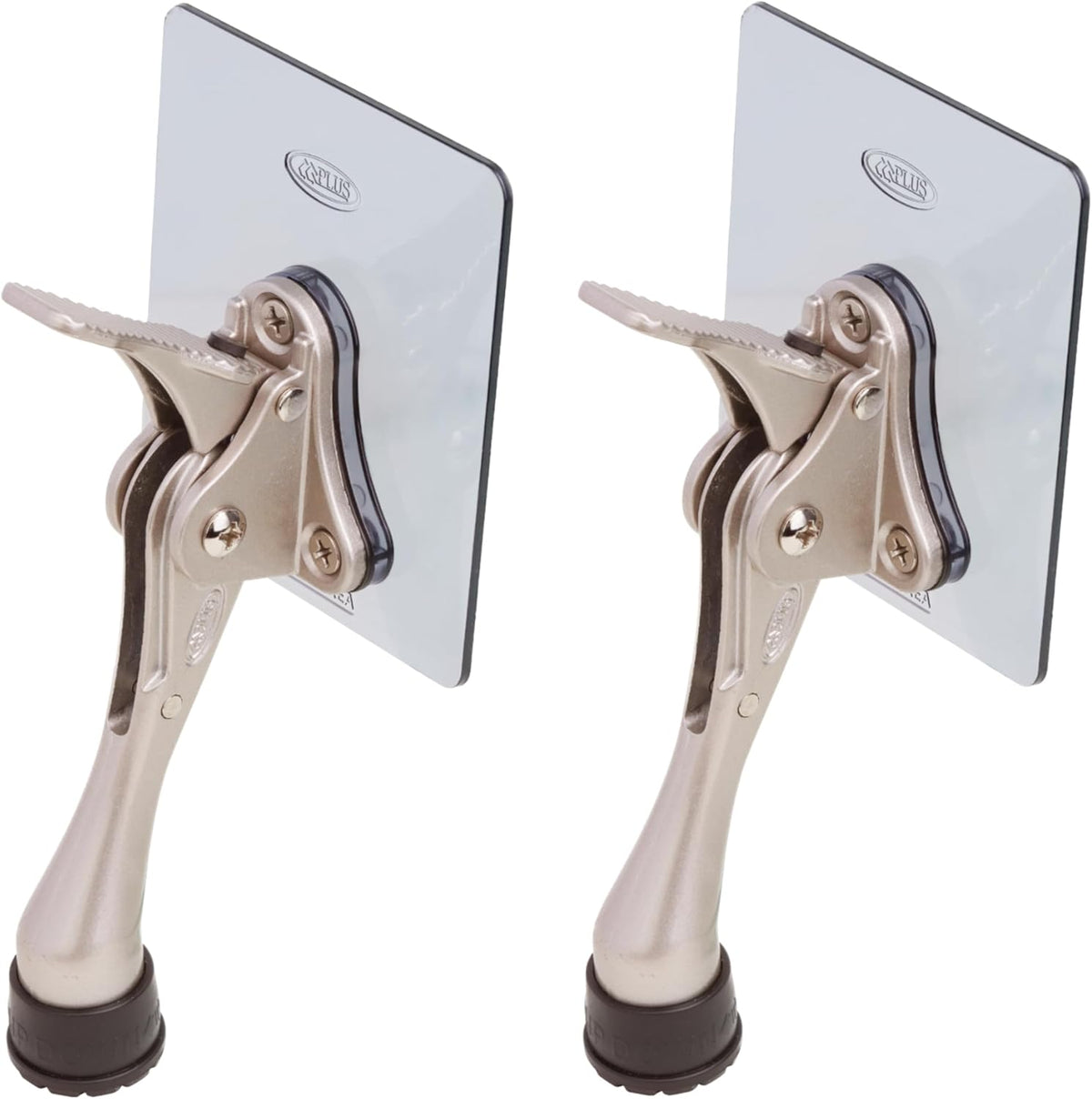 One-Touch Doorstop Adhesive Bracket (Satin Nickel, 4inch x 2pack)