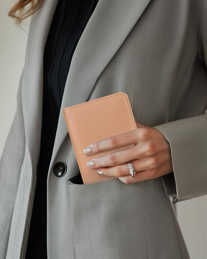 ALLIVE Passport Holder for Travel Women Men,Genuine Leather Passport Cover Wallet,Travel Must Haves Airport Essentials Travel Gifts Beige