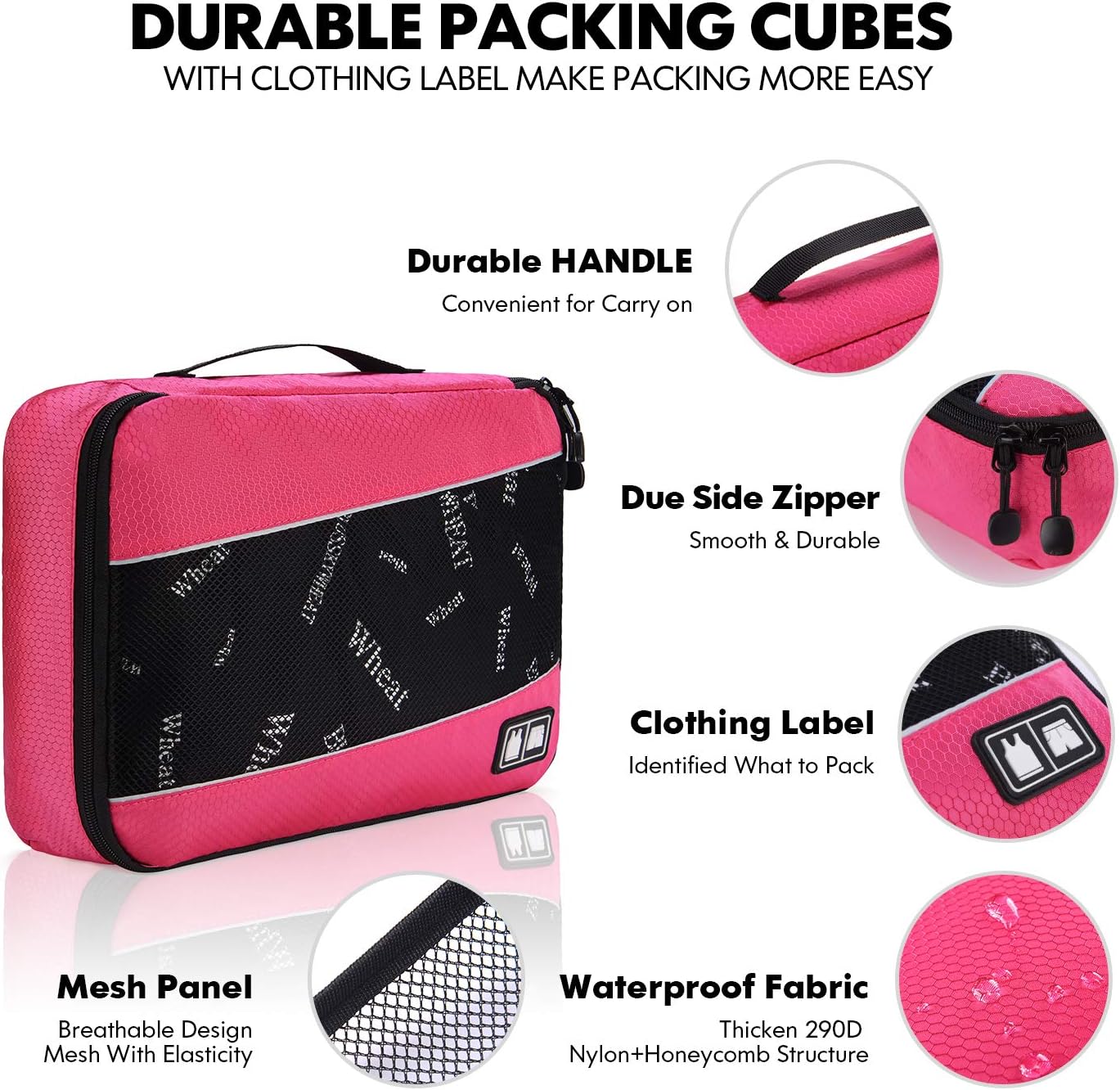 Packing Cubes Luggage Bags Organizer Durable Travel Accessories With Clothing Label