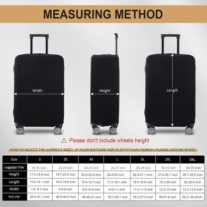 Travel Luggage Cover Suitcase Protector Scratch-Resistant Fit 19-31 Inch Suitcase, Not Included Suitcase (Black, S(19-21inch))