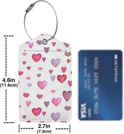 Watercolorful Love Rain Luggage Tag Personalized Luggage Tags for Suitcases,Leather Bag Tags for Backpacks Handbag with Name ID Label Travel Essentials Baggage Tags 2 Pack