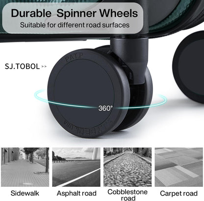 Hanke Luggage Sets 2 piece Carry On Luggage with Wheels PC Hard Shell Suitcases Lightweight Travel Luggage Travel Suitcase Woman Men 20/29 Inch (Blackish Green)