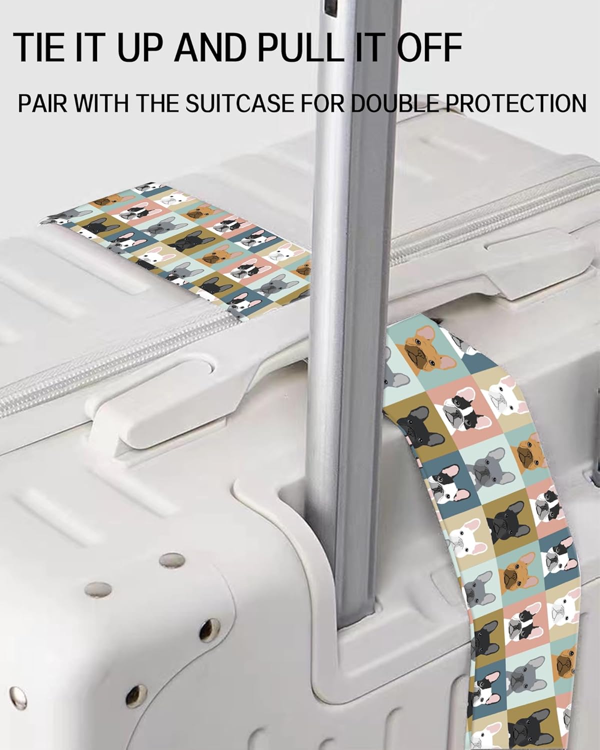 Luggage Straps for Suitcases, Adjustable Travel Belt, Durable Wide Luggage Strap, Cute Suitcase Strap Identifiers with Buckle, Bag Straps for Luggage, Cute Dogs