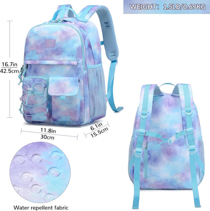 Lohol Galaxy Backpack for Kids Teen Girls, Casual Daypack with Anti Theft Pocket for Travel School (Galaxy C)