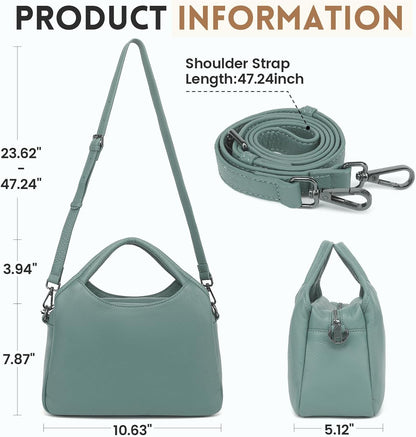 KOGTLA Genuine Leather Purses for Women, Crossbody Shoulder Bags with Top-Handle, Tote Satchel Handbags