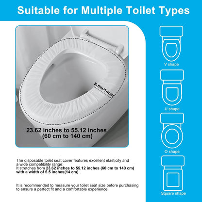 100 Pack Disposable Toilet Seat Cover Waterproof Non-Woven Fabric, Disposable Toilet Seat Covers for Travel, Disposable Seat Covers for Outing Hotel Hospital Public Toilet (Individual Package
