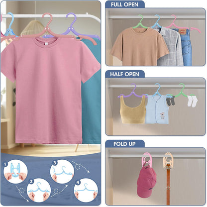 36 Pcs Travel Hangers Portable Foldable Travel Hanger Organizer, Plastic Cruise Ship Essentials Clothes Folding Hangers for Camping Flying RV Europe Vacation Essentials Suitcase, Vivid Black