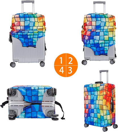 MosaiRudo Travel Luggage Covers For Suitcase Tsa Approved,Suitcase Cover Protector Fit 18-32 Inch Luggage Travel Accessories (T2452, XL)