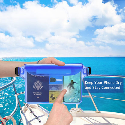AiRunTech Waterproof Pouch with Waist Strap (2 Pack) | Beach Accessories Best Way to Keep Your Phone and Valuables Safe and Dry | Perfect for Boating Swimming Snorkeling Kayaking Beach Pool Water Park