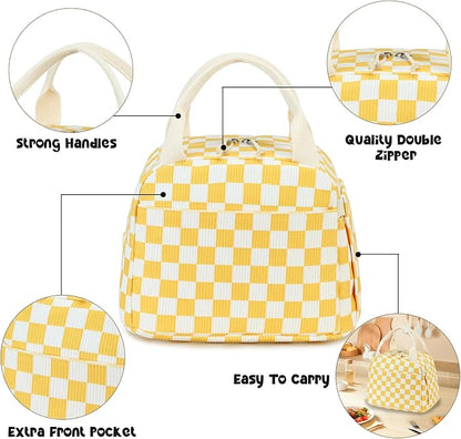 Bluboon Lunch Box for Women men Insulated Cute Corduroy Lunch bag, Reusable - Image 9