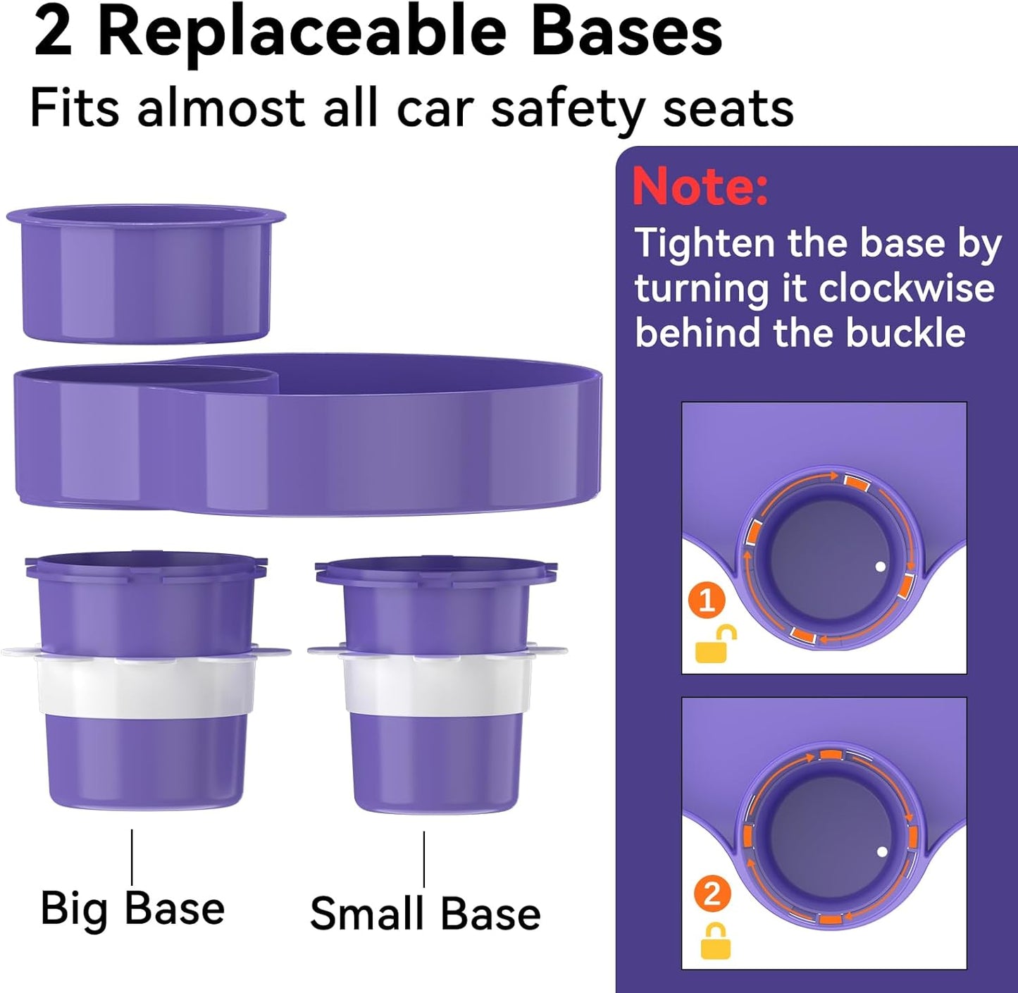 Kids Car Seat Tray, Travel Tray with Cup Holder for Toddler Baby, Kids Car Seat Food Snack Organizer for Road Trip, Stroller snack Organizer Travel Must Haves Toddler Must Haves (Purple, 1 PCS)