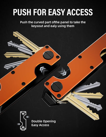 Key Organizer Key Holder Compact Key Case Minimalist Metal Key Chain Key Holder for Keychain Secures 8-10 Keys EDC