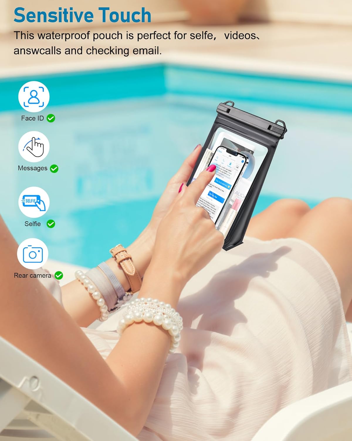 Large Capacity Waterproof Phone Pouch, Floating Dry Bag for iPhone 16 13 12 11 Pro Max Galaxy S22 S21 Waterproof Bag Sunscreen Glasses Storage Dry Pouch for Swimming Rafting Boating