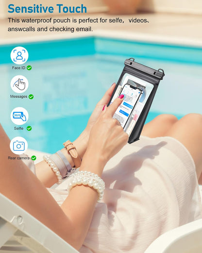 Large Capacity Waterproof Phone Pouch, Floating Dry Bag for iPhone 16 13 12 11 Pro Max Galaxy S22 S21 Waterproof Bag Sunscreen Glasses Storage Dry Pouch for Swimming Rafting Boating